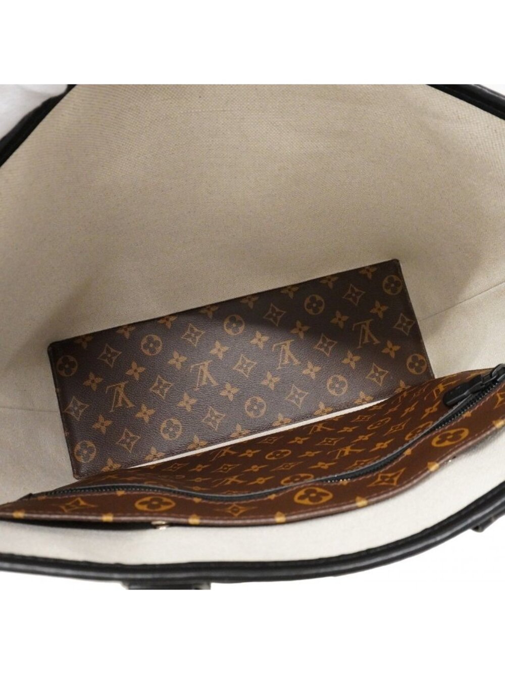 Louis Vuitton Tote Monogram Macassar Weekend PM Brown Noir 2-Way - Picture 4 of 10